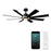 Modern Forms Fans Aura 8-Blade Ceiling Fan, Nickel Black - FR-W2303-60L-BN-MB
