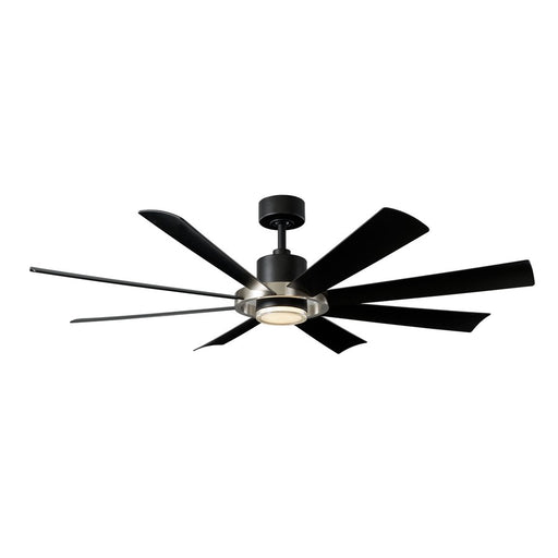 Modern Forms Fans Aura 8-Blade Ceiling Fan, Nickel Black