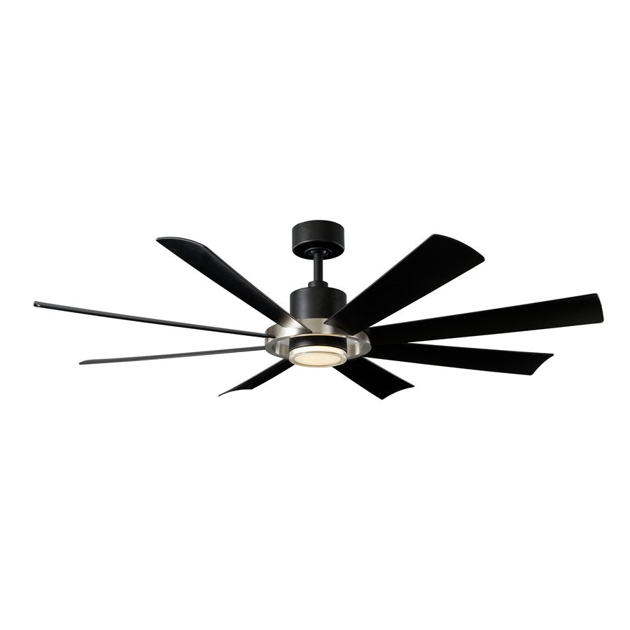 Modern Forms Fans Aura 8-Blade Ceiling Fan, Nickel Black
