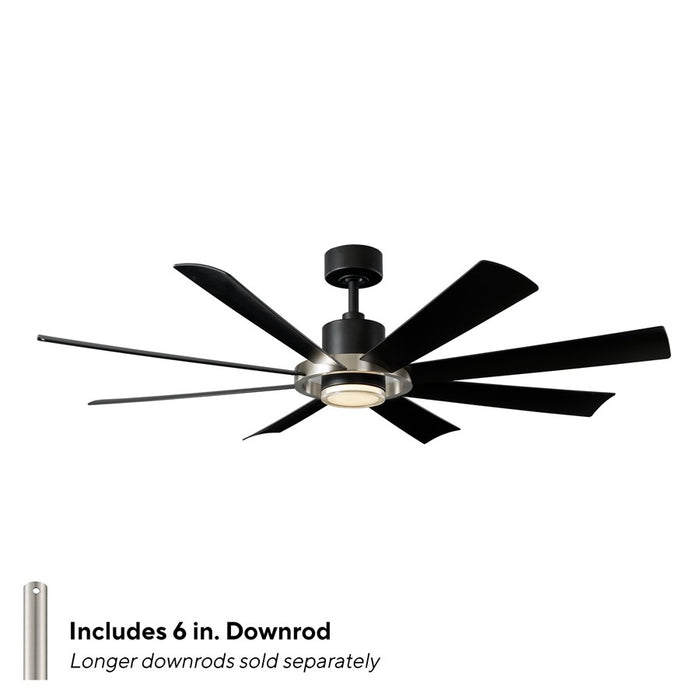 Modern Forms Fans Aura 8-Blade Ceiling Fan, Nickel Black