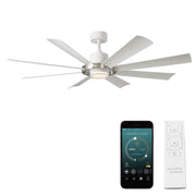 Modern Forms Fans Aura 8-Blade Ceiling Fan, Nickel White - FR-W2303-60L-BN-MW