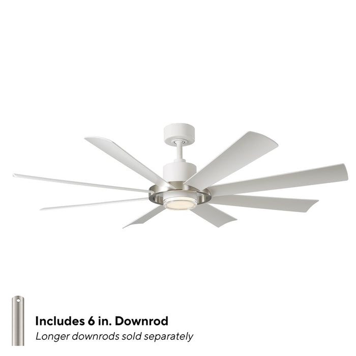 Modern Forms Fans Aura 8-Blade Ceiling Fan, Nickel White