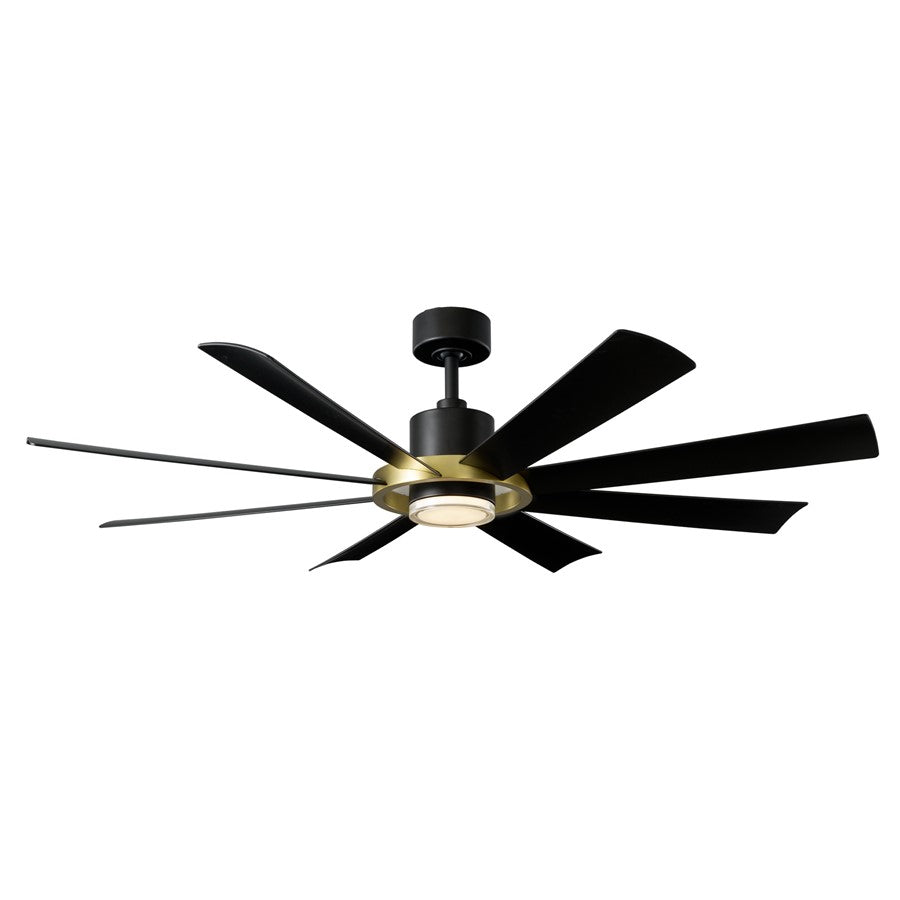 Modern Forms Fans Aura 8-Blade Ceiling Fan, Brass Black