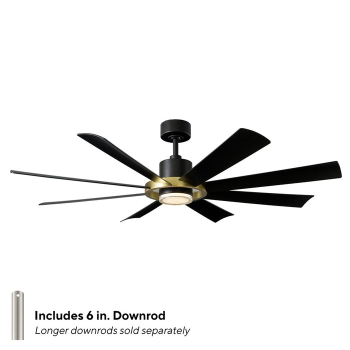 Modern Forms Fans Aura 8-Blade Ceiling Fan, Brass Black