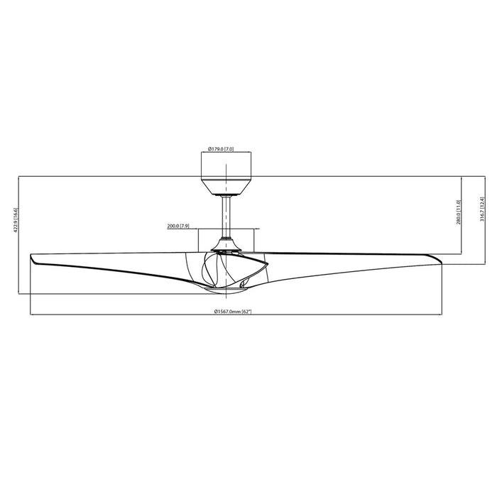 Modern Forms Fans Zephyr 5 5-Blade Ceiling Fan, Black Koa