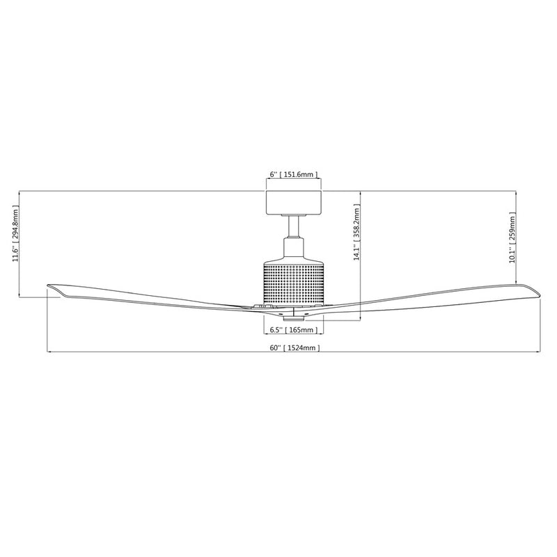 Modern Forms Fans Spinster 3-Blade Ceiling Fan, Black White
