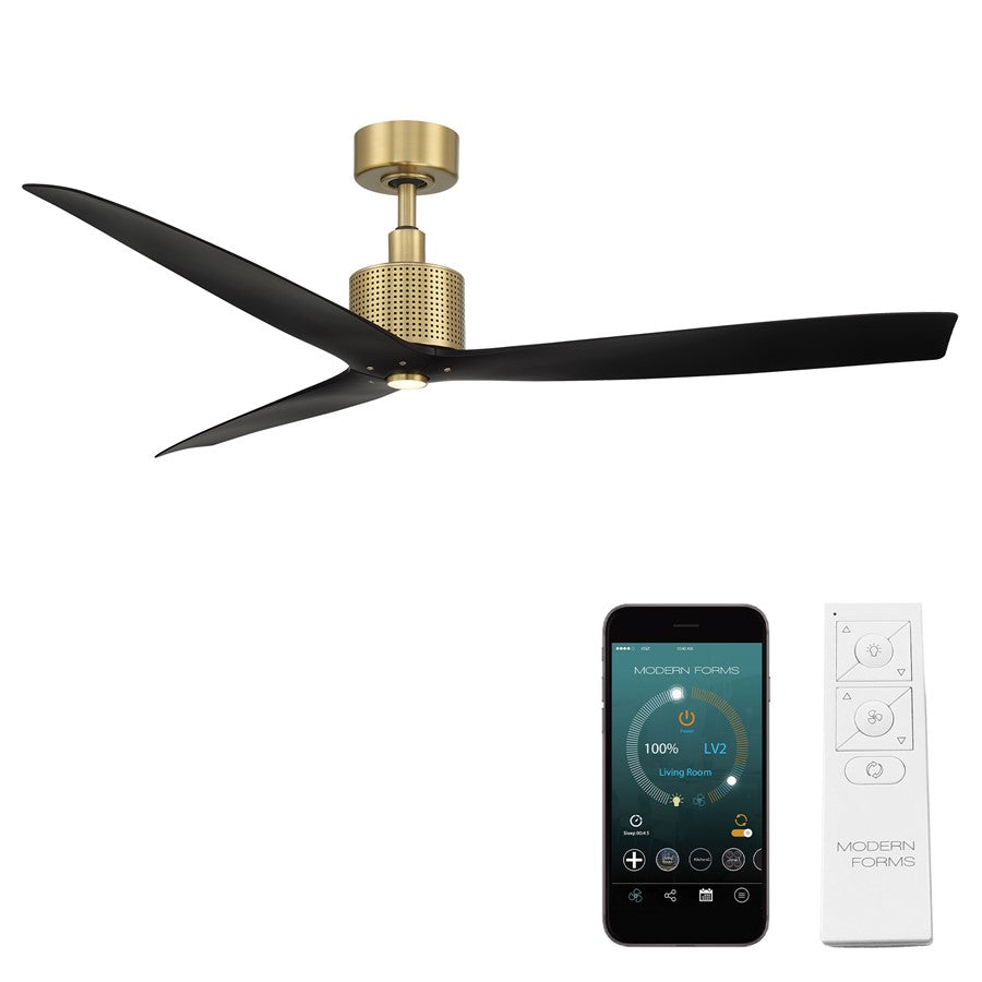Modern Forms Fans Spinster 3-Blade Ceiling Fan, Brass Black - FR-W2404-60L-SB-MB