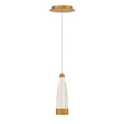 Modern Forms Mystic 1Lt 12" LED Pendant/Optic Crystal/3500K, Brass - PD-11912-AB