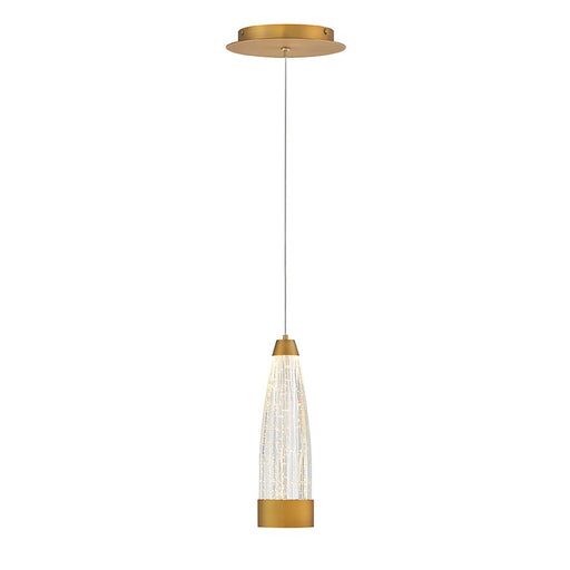 Modern Forms Mystic 1Lt 12" LED Pendant/Optic Crystal/3500K, Brass - PD-11912-AB