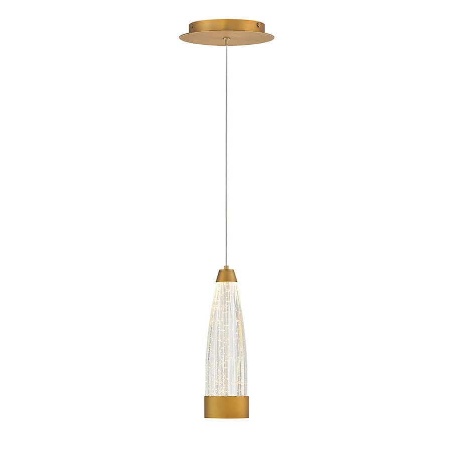 Modern Forms Mystic 1Lt 12" LED Pendant/Optic Crystal/3500K, Brass - PD-11912-AB