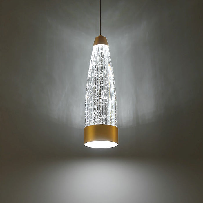 Modern Forms Mystic 1Lt 12" LED Pendant/Optic Crystal/3500K, Brass