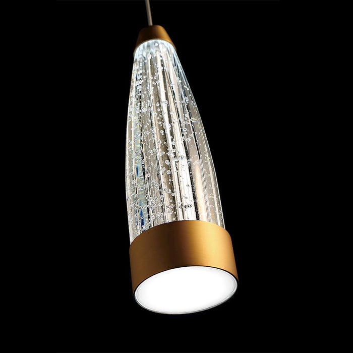 Modern Forms Mystic 1Lt 12" LED Pendant/Optic Crystal/3500K, Brass