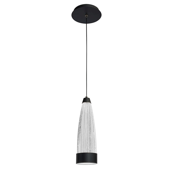 Modern Forms Mystic 1Lt 12" LED Pendant/Optic Crystal/3500K, Black - PD-11912-BK