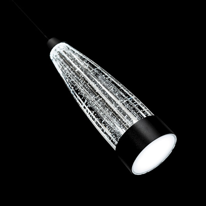 Modern Forms Mystic 1Lt 12" LED Pendant/Optic Crystal/3500K, Black