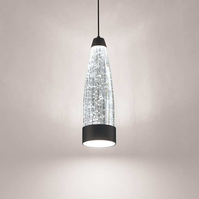 Modern Forms Mystic 1Lt 12" LED Pendant/Optic Crystal/3500K, Black