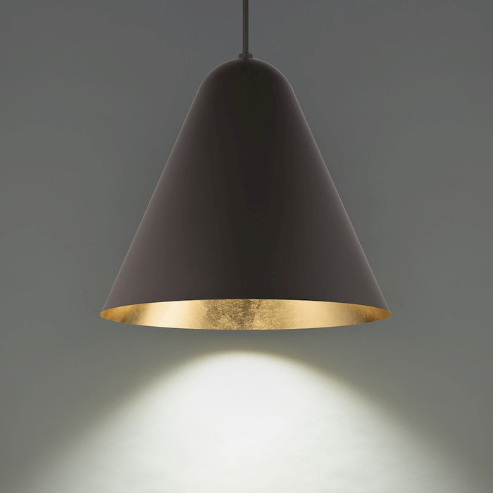 Modern Forms Taper 1 Light 22" LED Pendant/3000K, Bronze/Gold