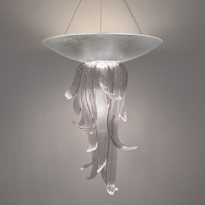 Modern Forms Tendril 1Lt 26" LED Pendant, Silver Leaf