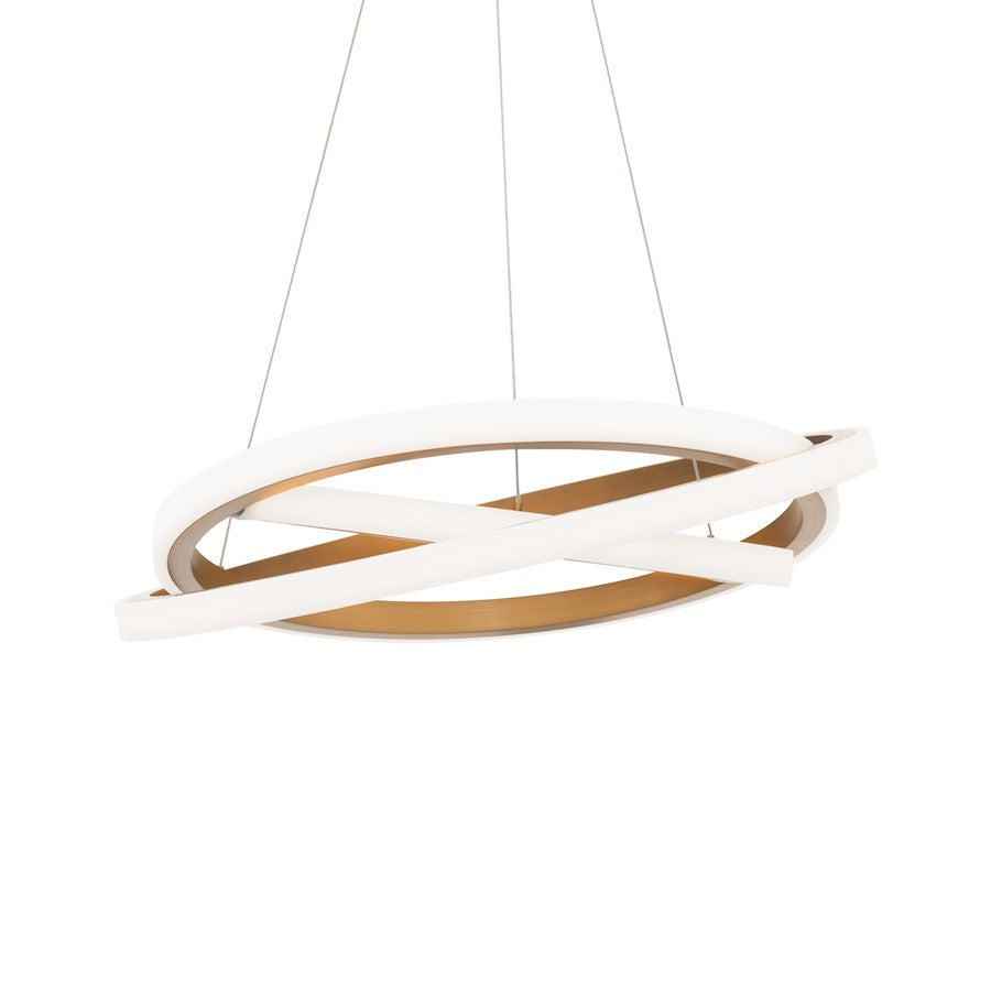 Modern Forms Veloce 1 Light 26" LED Pendant/3000K, Aged Brass - PD-24826-AB