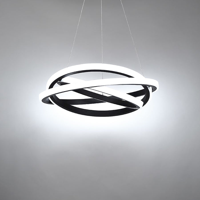 Modern Forms Veloce 1 Light 36" LED Chandelier/3000K, Black