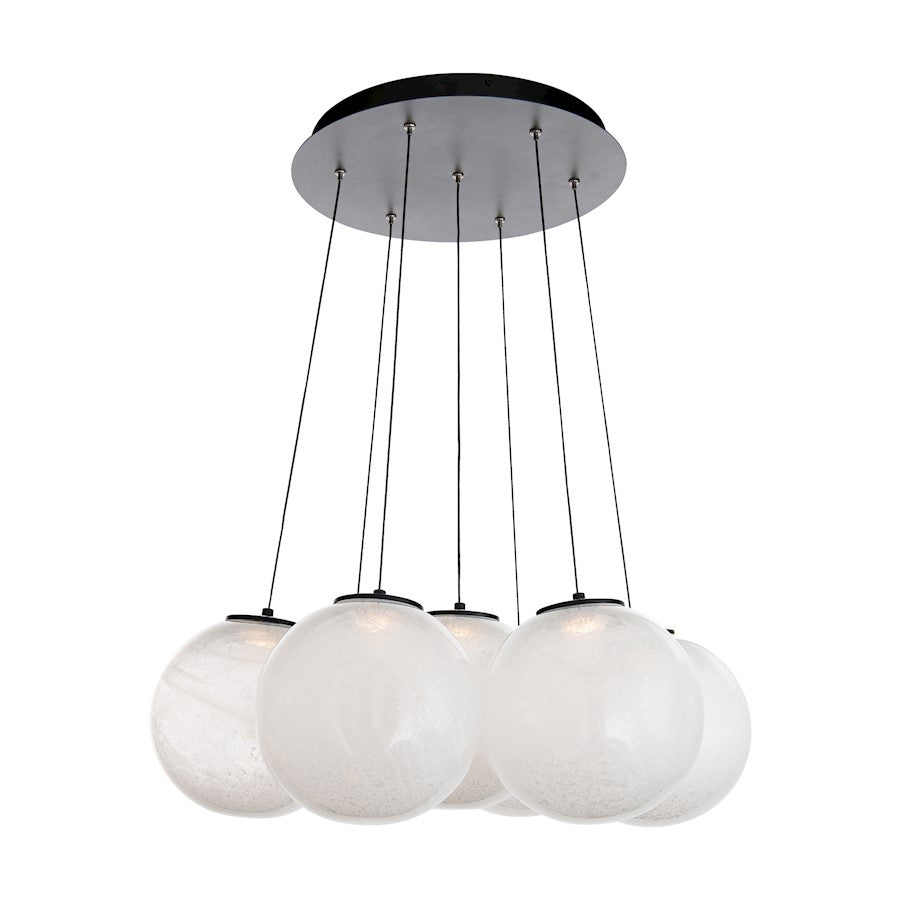 Modern Forms Cosmic Crystal LED 7Lt Multi Pendant/3000K, Black - PD-28807-BK