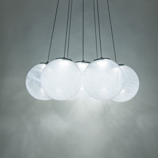 Modern Forms Cosmic Crystal LED 7Lt Multi Pendant/3000K, Black