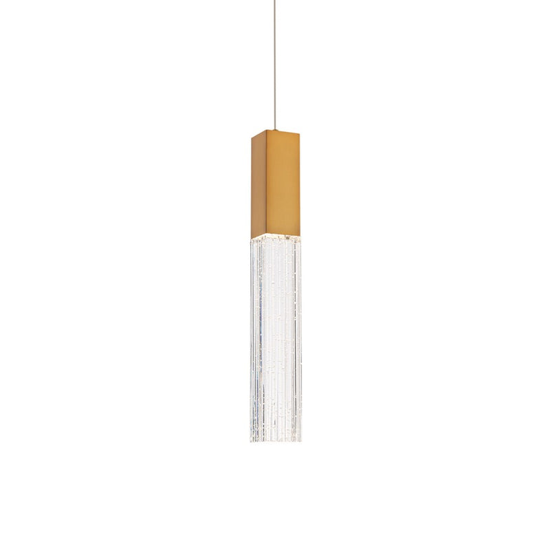 Modern Forms Cinema 1Lt 16" LED Mini-Pendant/3000K, Brass/Clear - PD-30816-30-AB