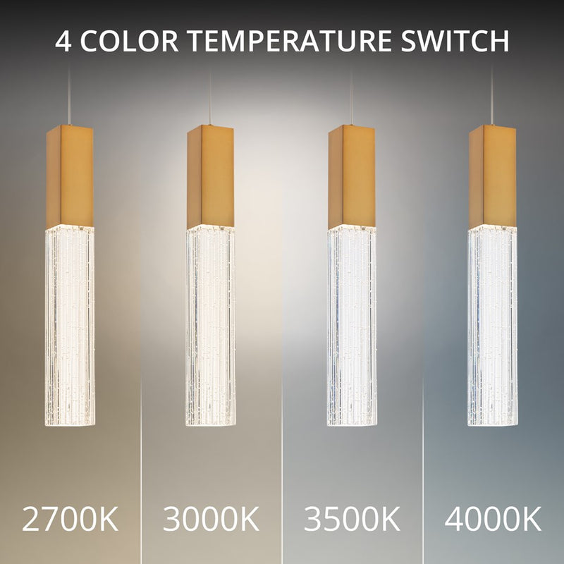 Modern Forms Cinema 1Lt 16" LED Mini-Pendant, 3500K, Brass/Clear