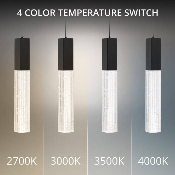 Modern Forms Cinema 1Lt 16" LED Mini-Pendant, 3500K, Black/Clear