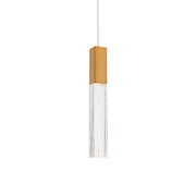 Modern Forms Cinema 1Lt 16" LED Mini-Pendant, Aged Brass/Clear - PD-30816-40-AB