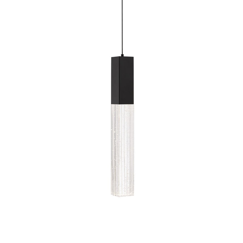Modern Forms Cinema 1Lt 16" LED Mini-Pendant, Black/Clear - PD-30816-40-BK