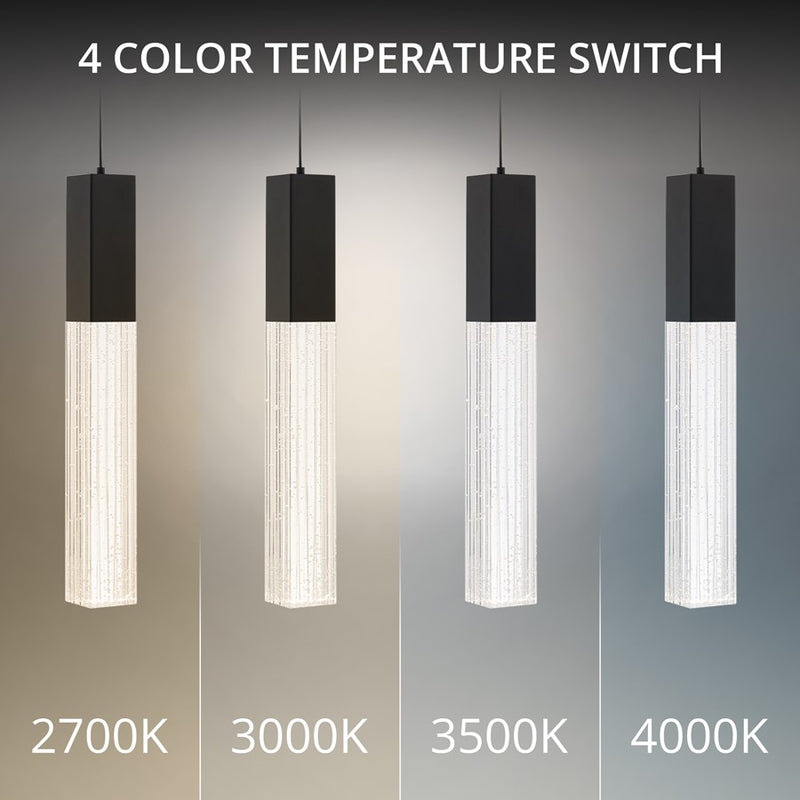 Modern Forms Cinema 1Lt 16" LED Mini-Pendant, Black/Clear