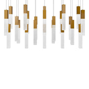 Modern Forms Cinema 23Lt 16" LED Multi-Light Pendant, Brass/Clear - PD-30823L-AB