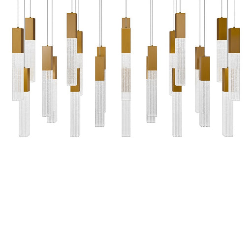 Modern Forms Cinema 23Lt 16" LED Multi-Light Pendant, Brass/Clear - PD-30823L-AB