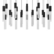 Modern Forms Cinema 23Lt 16" LED Multi-Light Pendant, Black/Clear - PD-30823L-BK