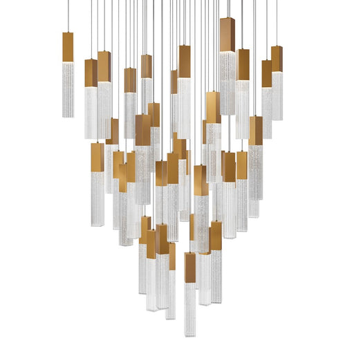 Modern Forms Cinema 41Lt 16" LED Multi-Light Pendant, Brass/Clear - PD-30841S-AB