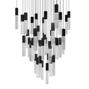 Modern Forms Cinema 41Lt 16" LED Multi-Light Pendant, Black/Clear - PD-30841S-BK