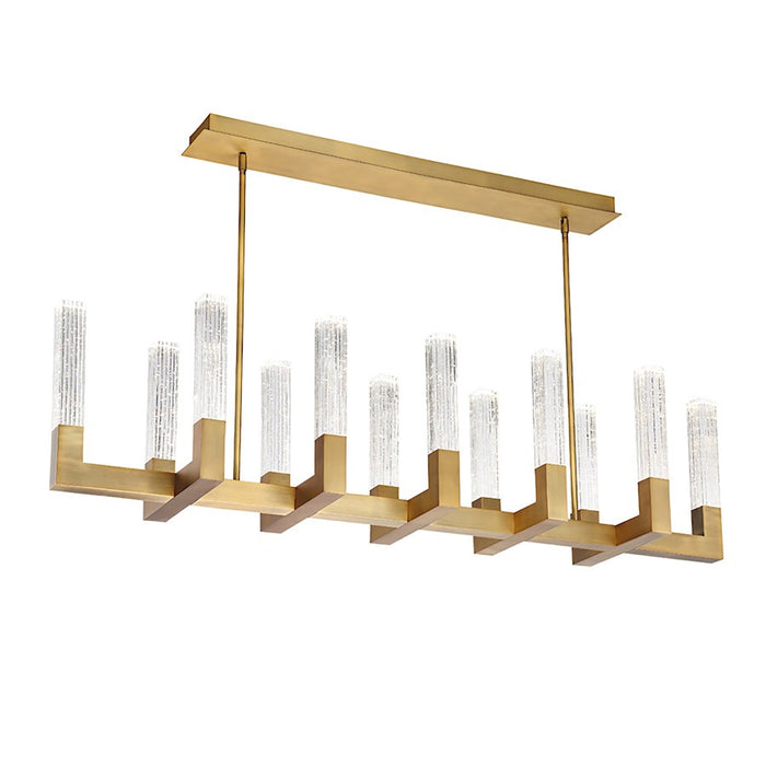 Modern Forms Cinema 12 light 54" LED Chandelier/3500K, Aged Brass