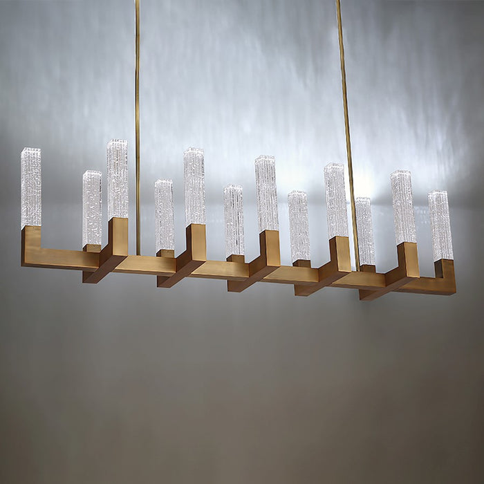 Modern Forms Cinema 12 light 54" LED Chandelier/3500K, Aged Brass