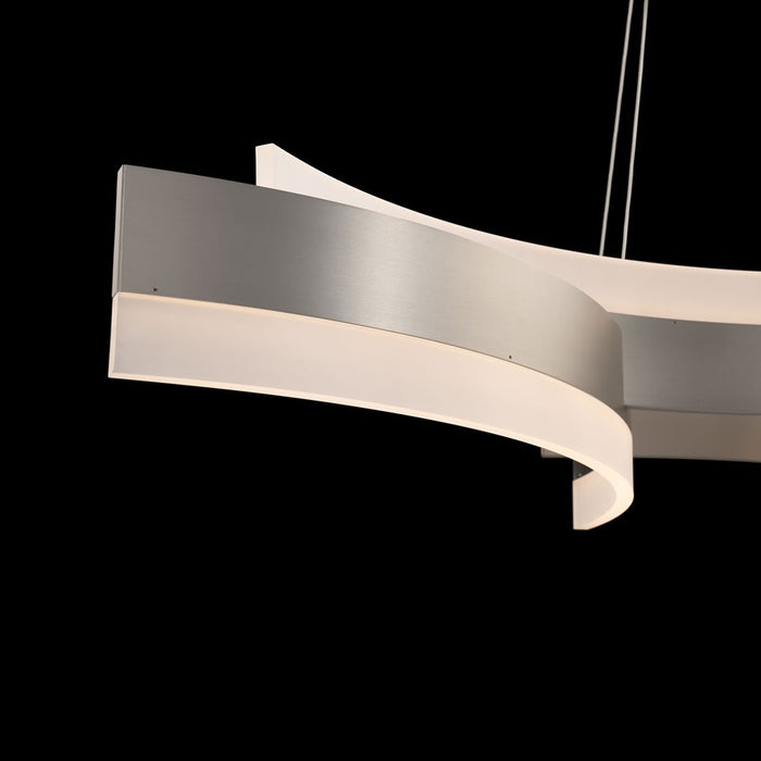 Modern Forms Arcs 4Lt 57" LED Linear Pendant, Brushed Nickel/White
