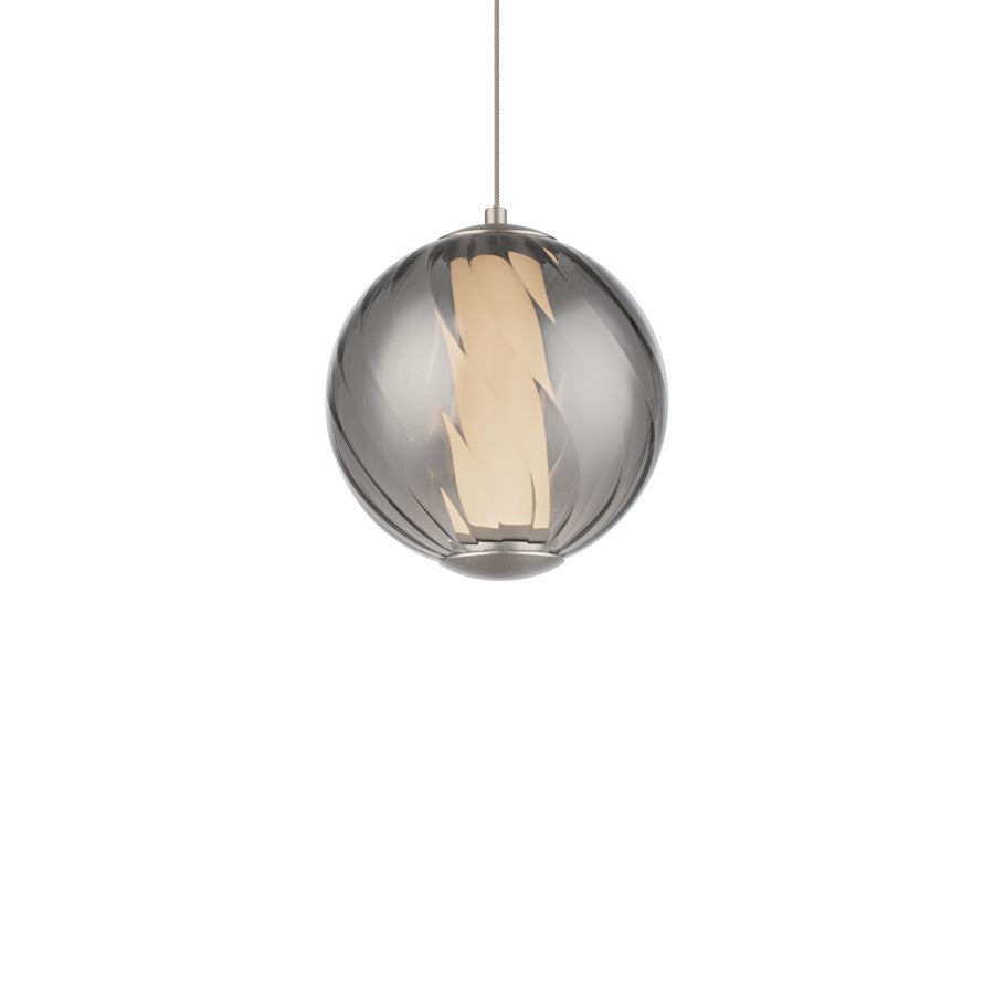 Modern Forms Swirly 7" LED Mini-Pendant/2700K, NK/Smoked/WH - PD-32507-27-SM-BN