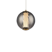 Modern Forms Swirly 7" LED Mini-Pendant/3500K, BR/Smoked/WH - PD-32507-35-SM-AB