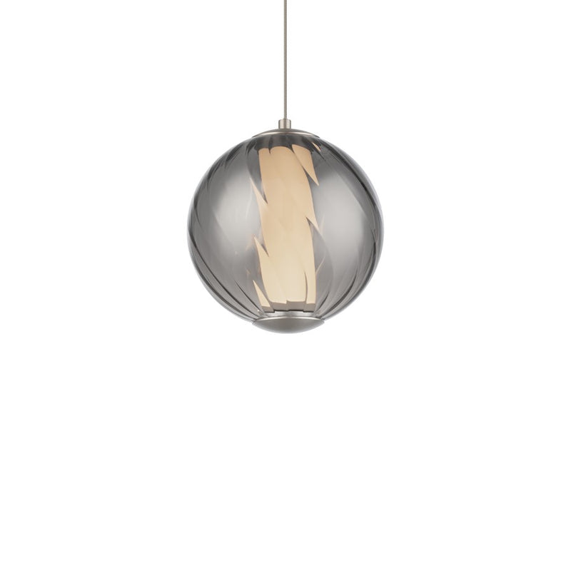 Modern Forms Swirly 7" LED Mini-Pendant/3500K, NK/Smoked/WH - PD-32507-35-SM-BN