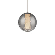 Modern Forms Swirly 7" LED Mini-Pendant, Nickel/Smoked/White - PD-32507-40-SM-BN