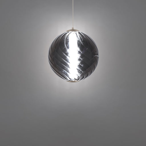 Modern Forms Swirly 11" LED Mini-Pendant, 3000K, Nickel/Smoked/White