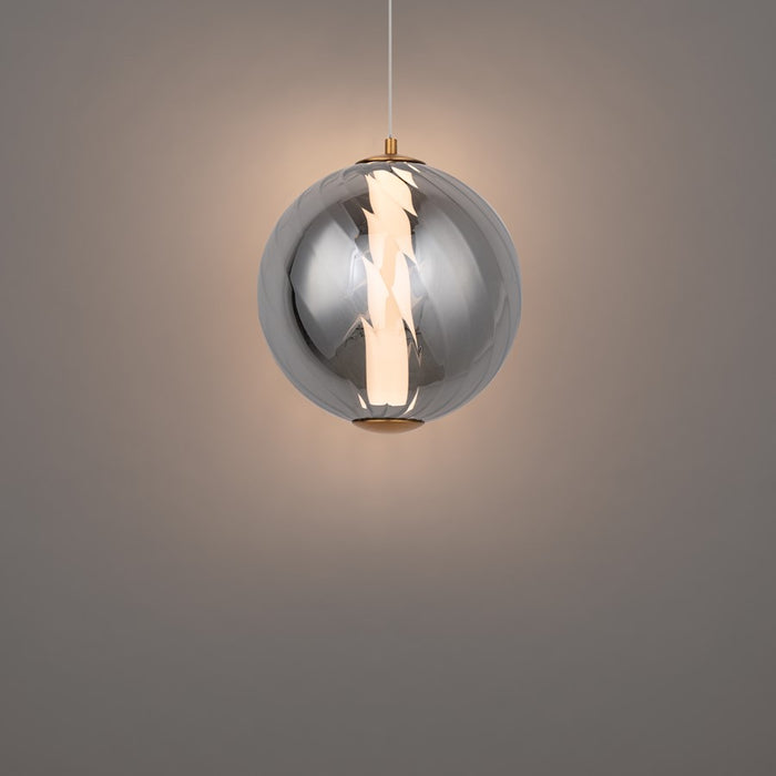 Modern Forms Swirly 11" LED Mini-Pendant, Brass/Smoked/White