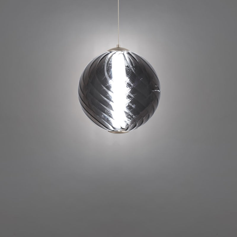 Modern Forms Swirly 11" LED Mini-Pendant, Nickel/Smoked/White