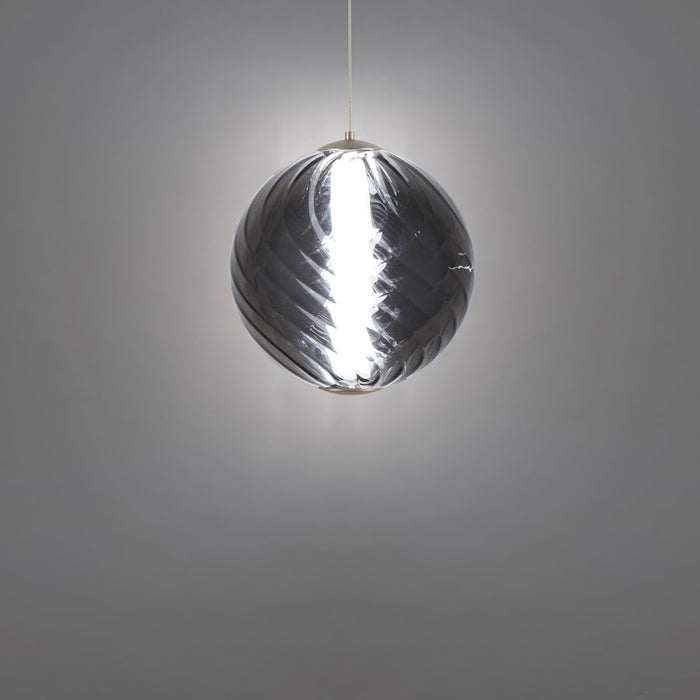 Modern Forms Swirly 11" LED Mini-Pendant, Nickel/Smoked/White