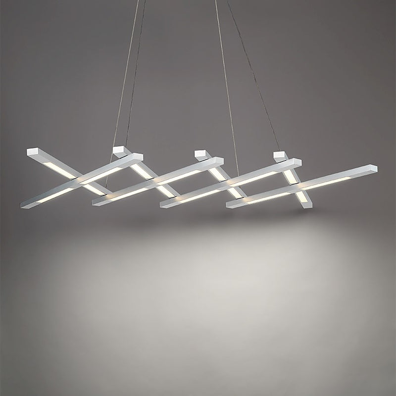 Modern Forms Scissors 1Lt 80" LED Chandelier/3000K, Aluminum