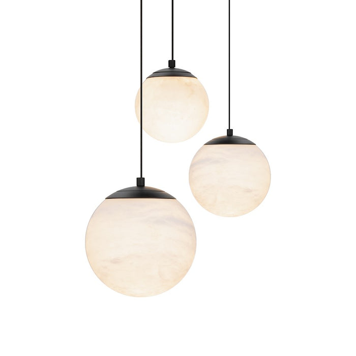 Modern Forms Pisces 3Lt 11.9" LED Round Pendant/CCT, Black - PD-34403R-BK