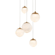 Modern Forms Pisces 5Lt 17" LED Round Pendant/CCT, Brass - PD-34405R-AB